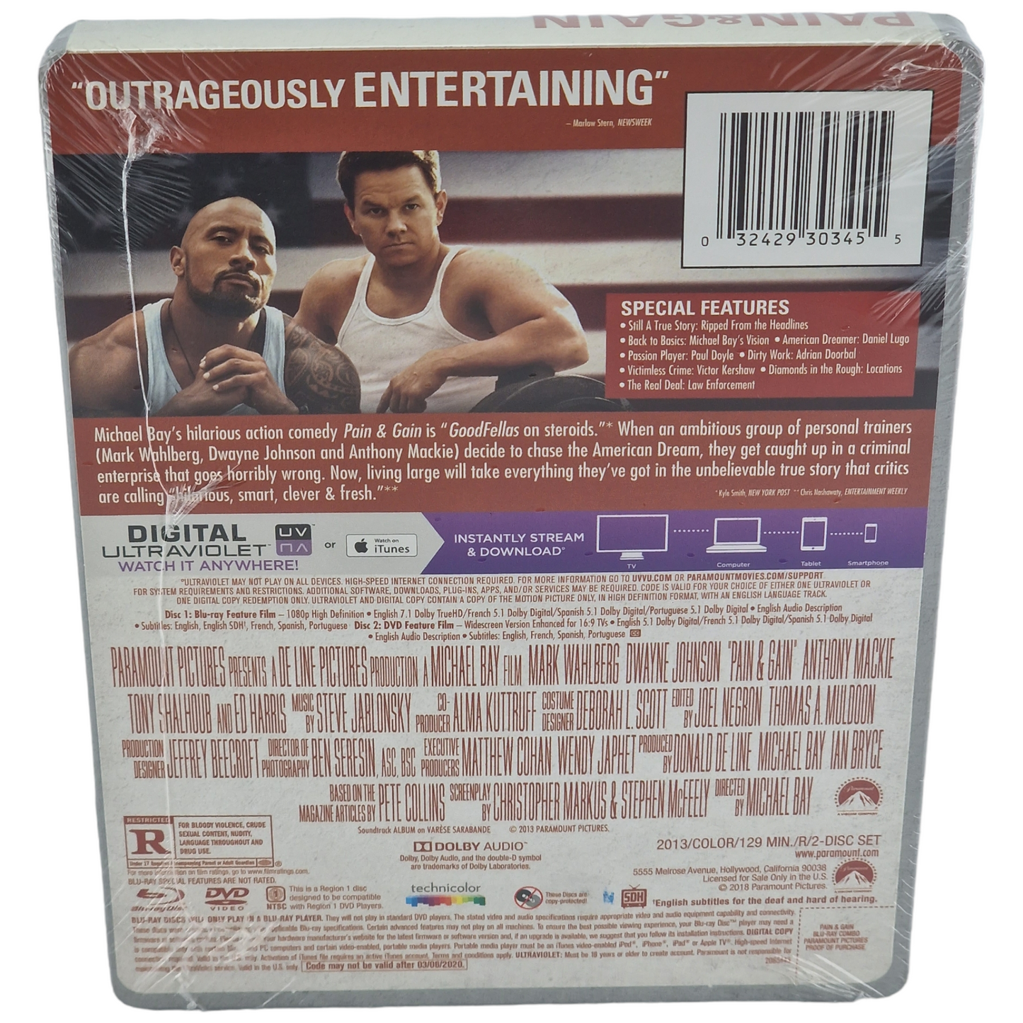 Pain & Gain Blu-ray SteelBook DVD +  Blu-ray VF 2018 Zone A Neuf