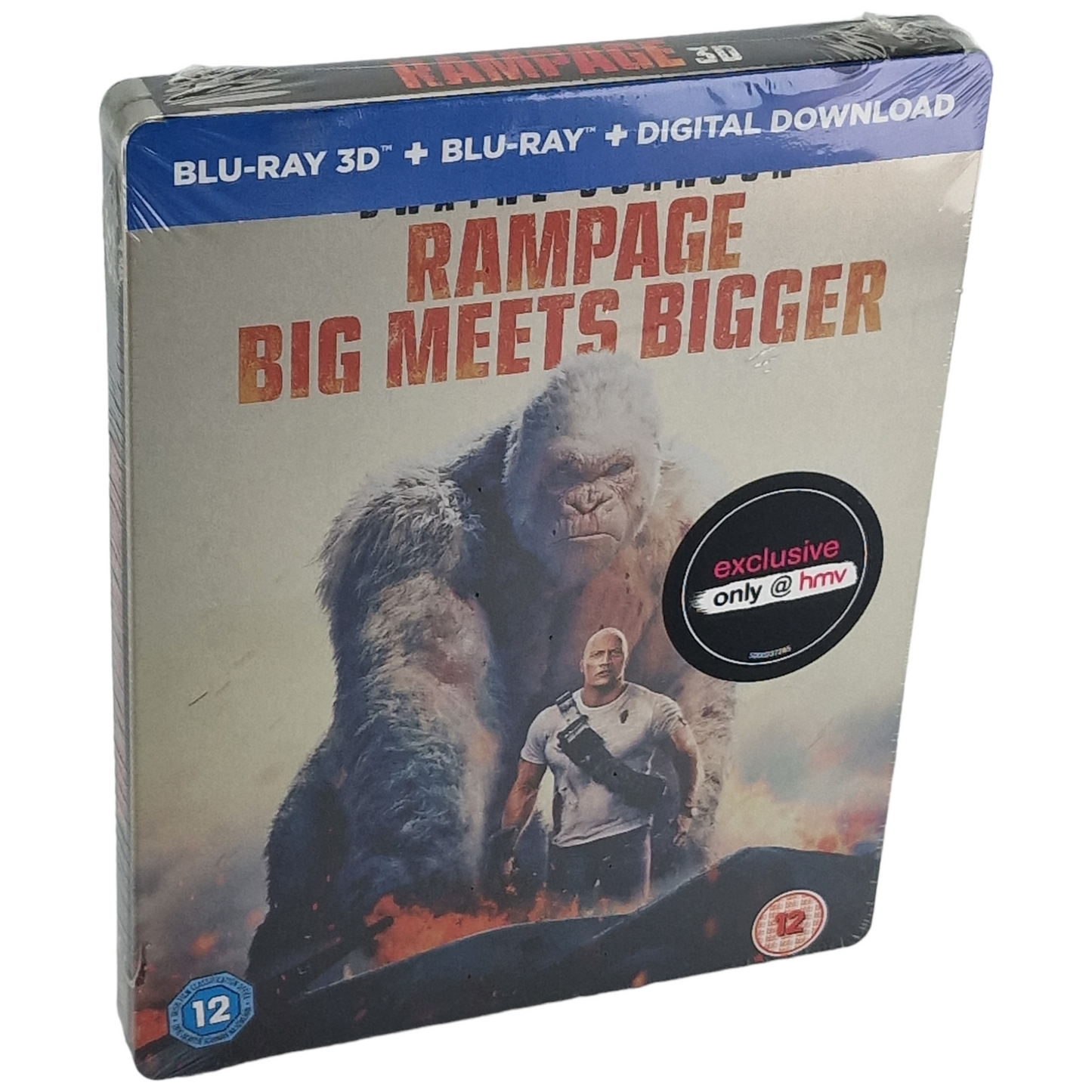 Rampage  Blu-ray 3D + 2D Blu-ray SteelBook Dwayne Johnson 2018 Limitée Region B