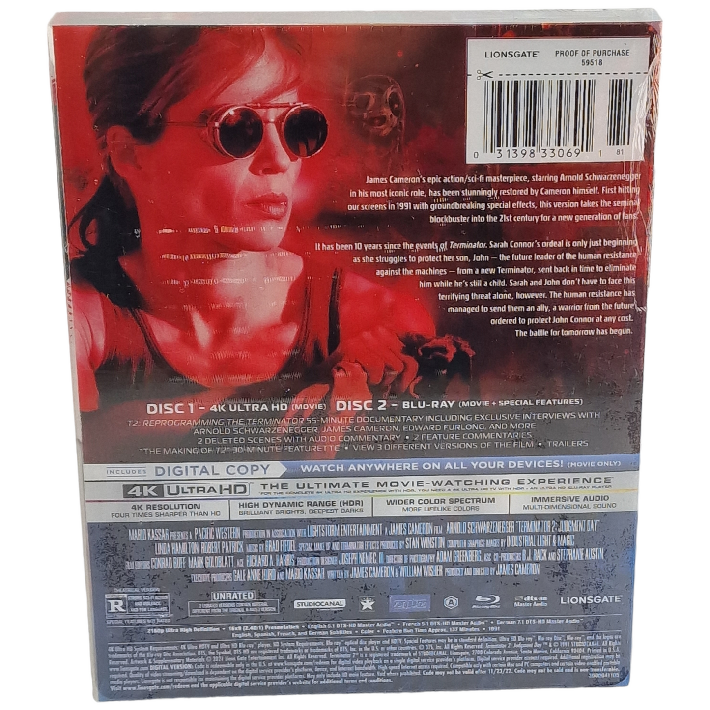 Terminator 2: Judgment Day 4K Ultra HD + Blu-ray Steelbook 3 versions Zone A