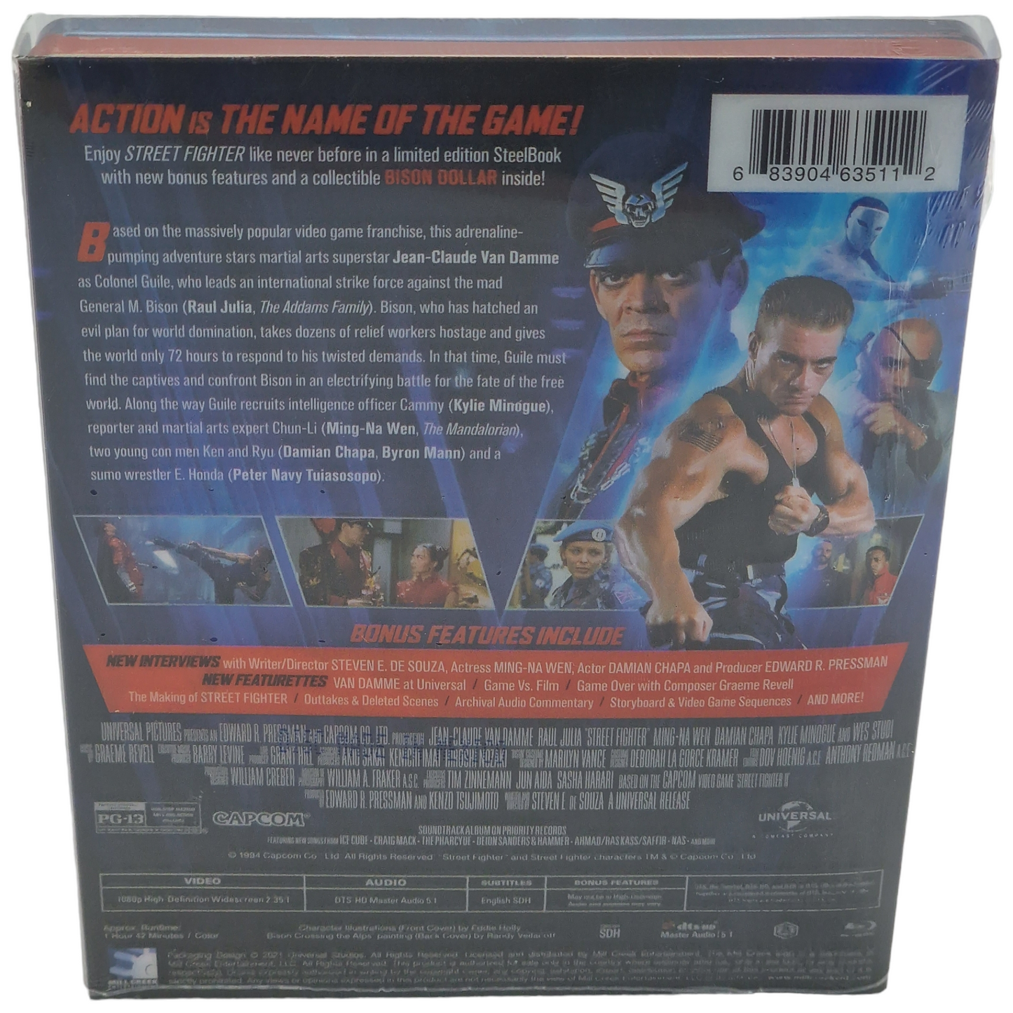 Street Fighter 1994  Blu-ray Steelbook  Jean-Claude Van Damme 2021 Region A