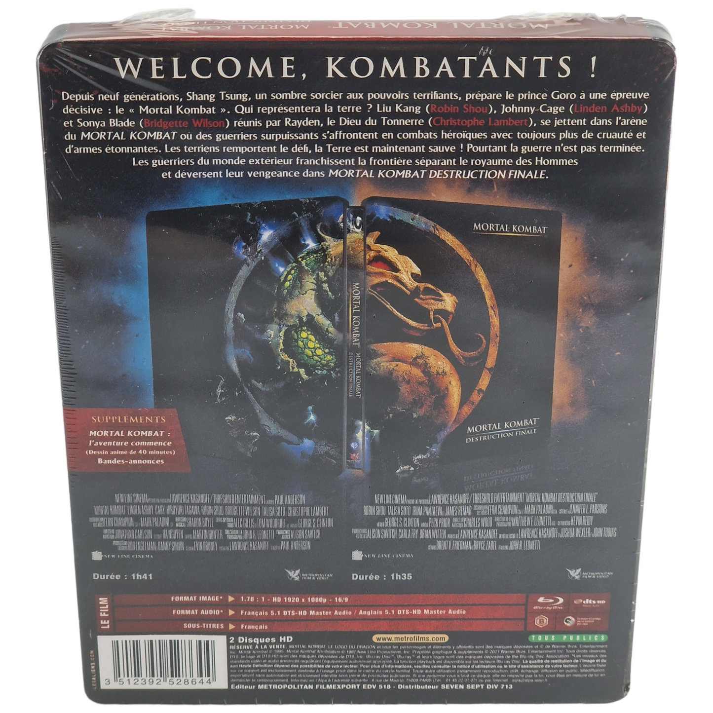 Mortal Kombat + MK-Destruction finale [2 Films] Blu-ray SteelBook 2021 Zone B