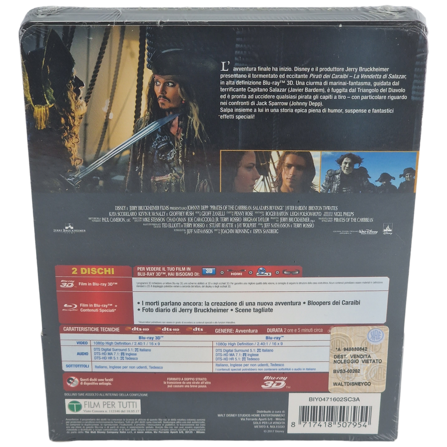 Pirates des Caraïbes : La revanche de Salazar Blu-ray 3D+ 2D Steelbook  Libre