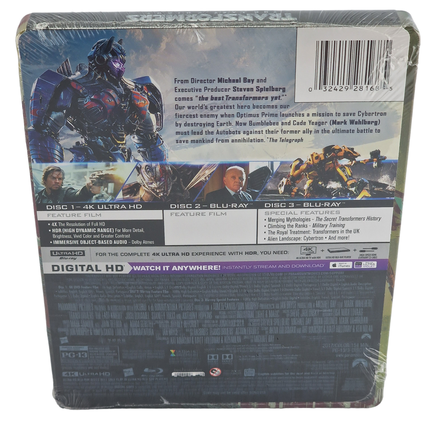 Transformers: The Last Knight 4K Blu-ray SteelBook Ultra HD 2017 VF Zone A Neuf