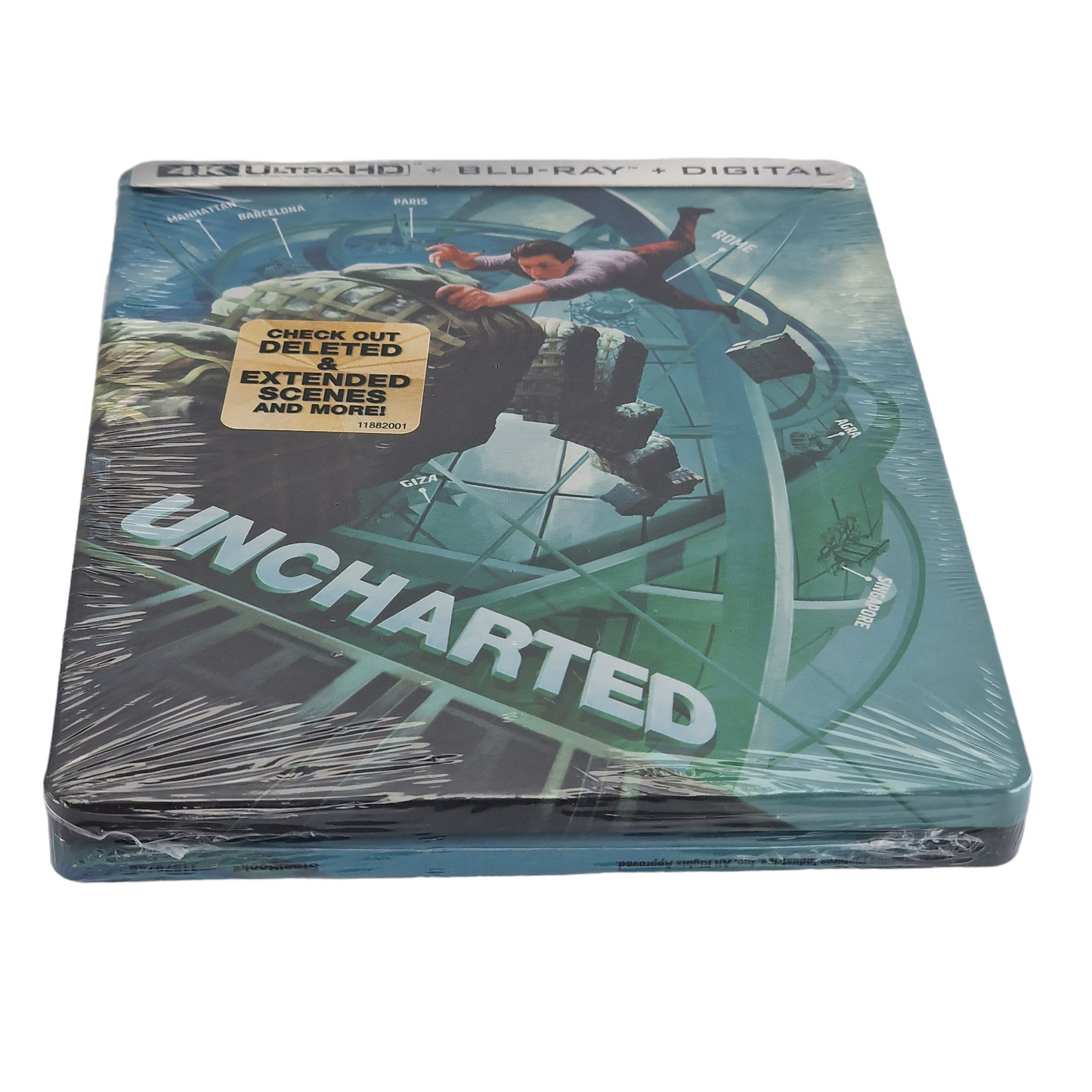 Uncharted [ Steelbook + bague ] 4K  Blu-ray Ultra HD 2022 VF Zone A Neuf