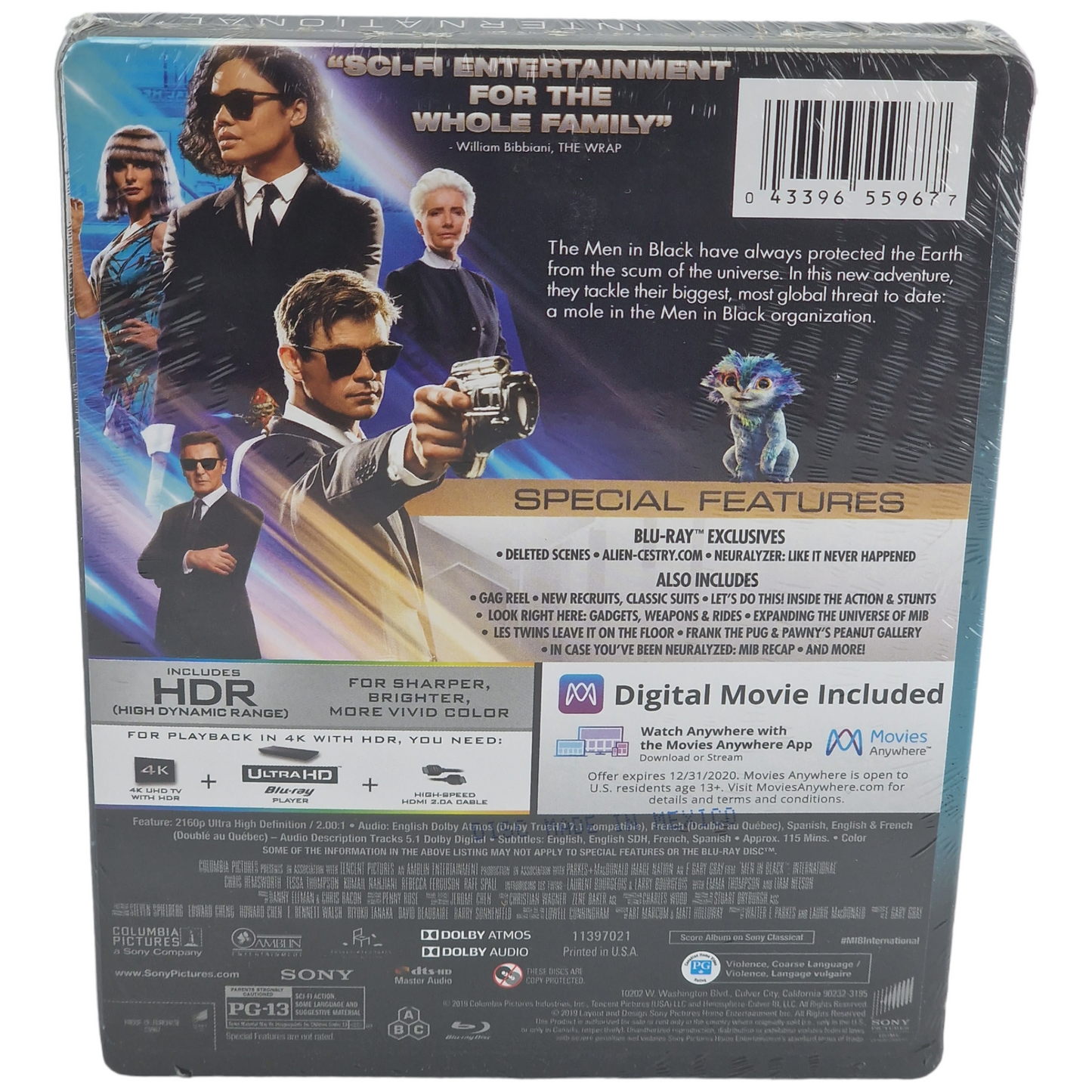 Men in Black: International 4K Blu-ray Ultra HD SteelBook 2019 VF Zone Free Neuf