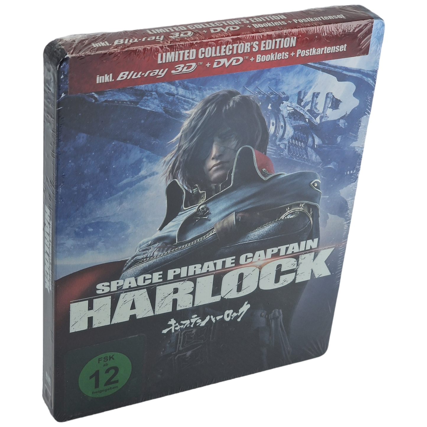 Space Pirate  Captain Harlock  Blu-ray 3D + 2D + Carte postale Steelbook Zone B