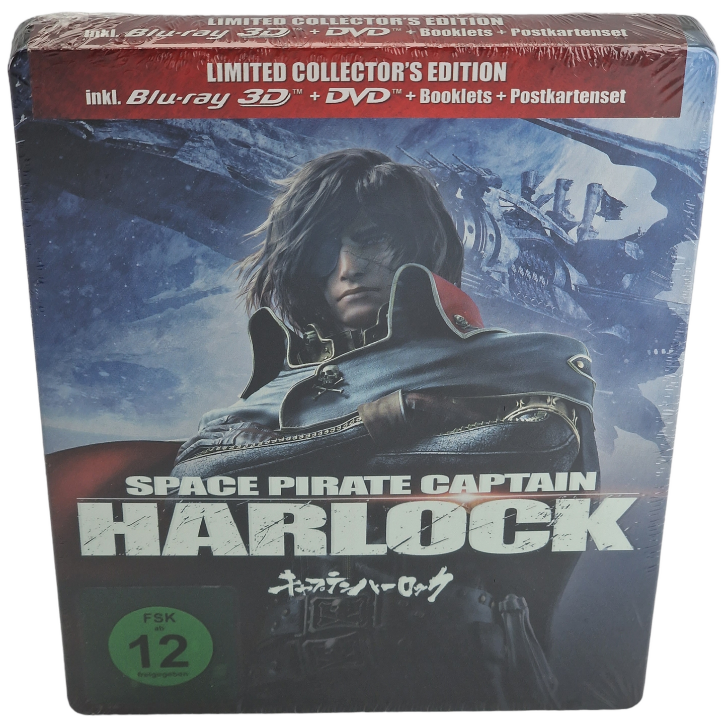 Space Pirate  Captain Harlock  Blu-ray 3D + 2D + Carte postale Steelbook Zone B