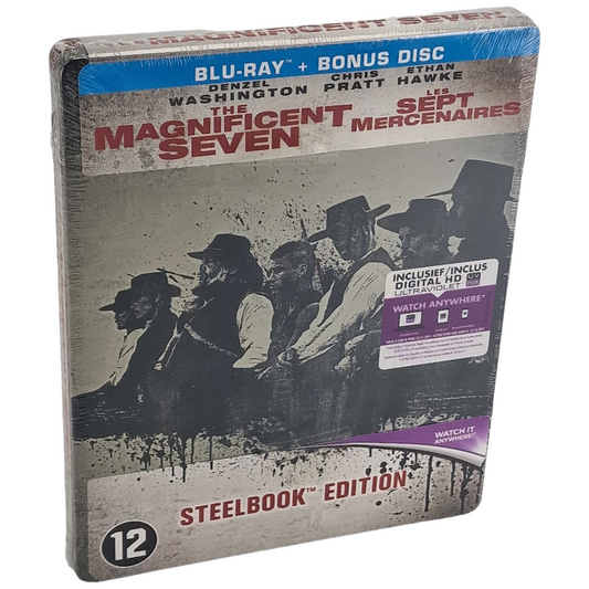 Les 7 mercenaires Blu-ray +Bonus SteelBook Denzel Washington,Chris Pratt,Zone B