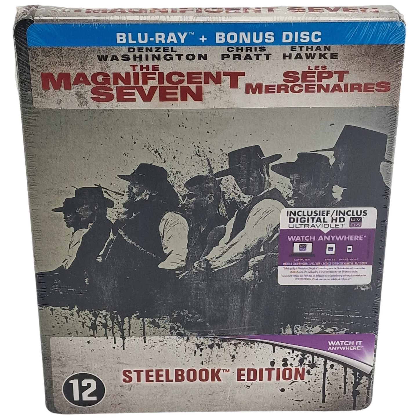 Les 7 mercenaires Blu-ray +Bonus SteelBook Denzel Washington,Chris Pratt,Zone B