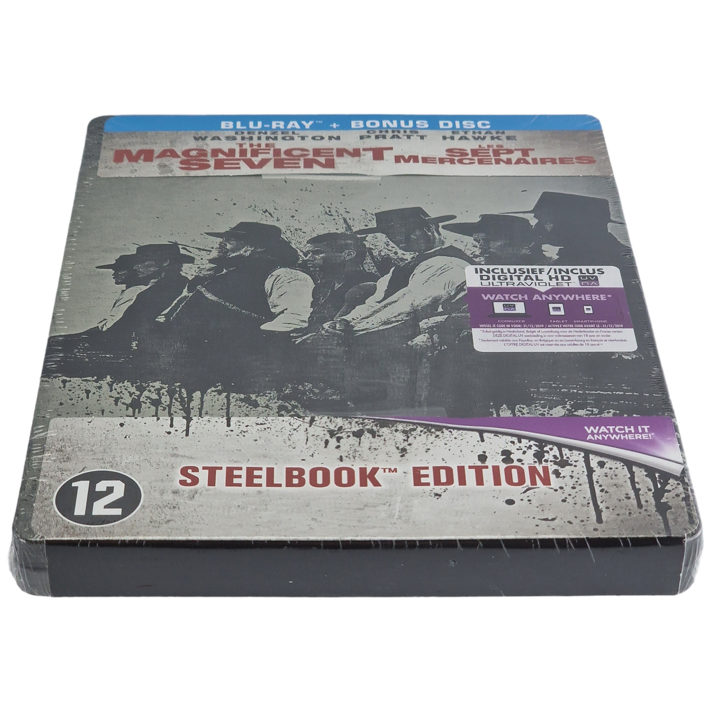 Les 7 mercenaires Blu-ray +Bonus SteelBook Denzel Washington,Chris Pratt,Zone B