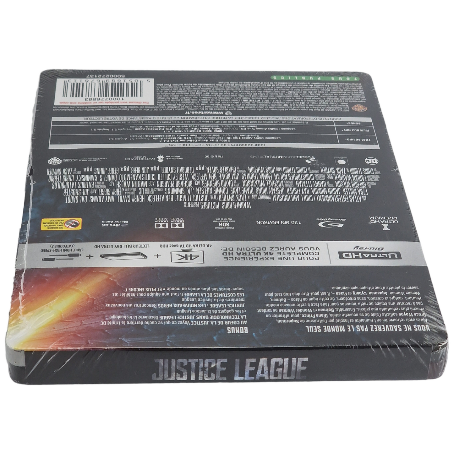 Justice League Zack Snyder  4K Ultra HD + Blu-ray  SteelBook Ben Affleck Zone B