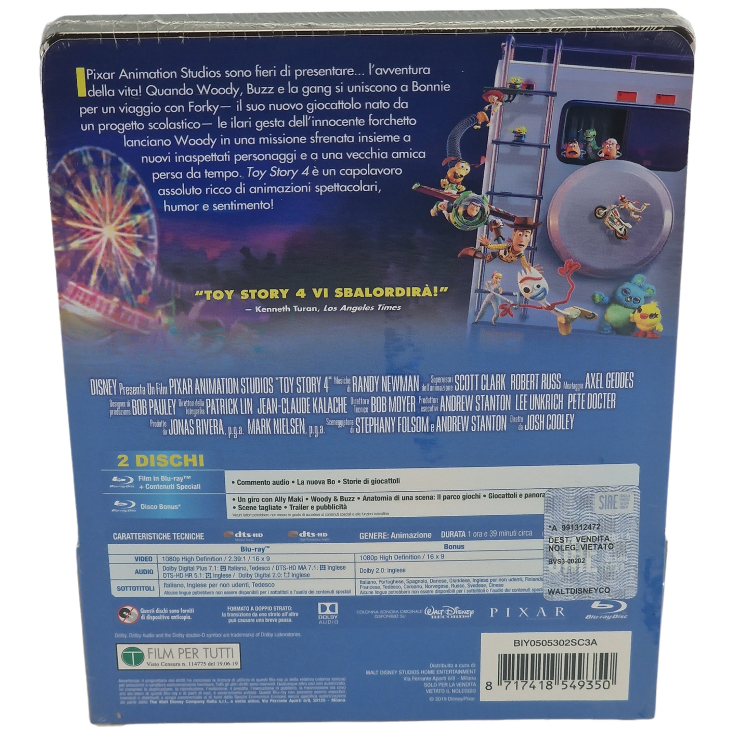 Toy Story 4 Blu-ray  SteelBook Disney Buena Vista  Tom Hanks 2019  Region B