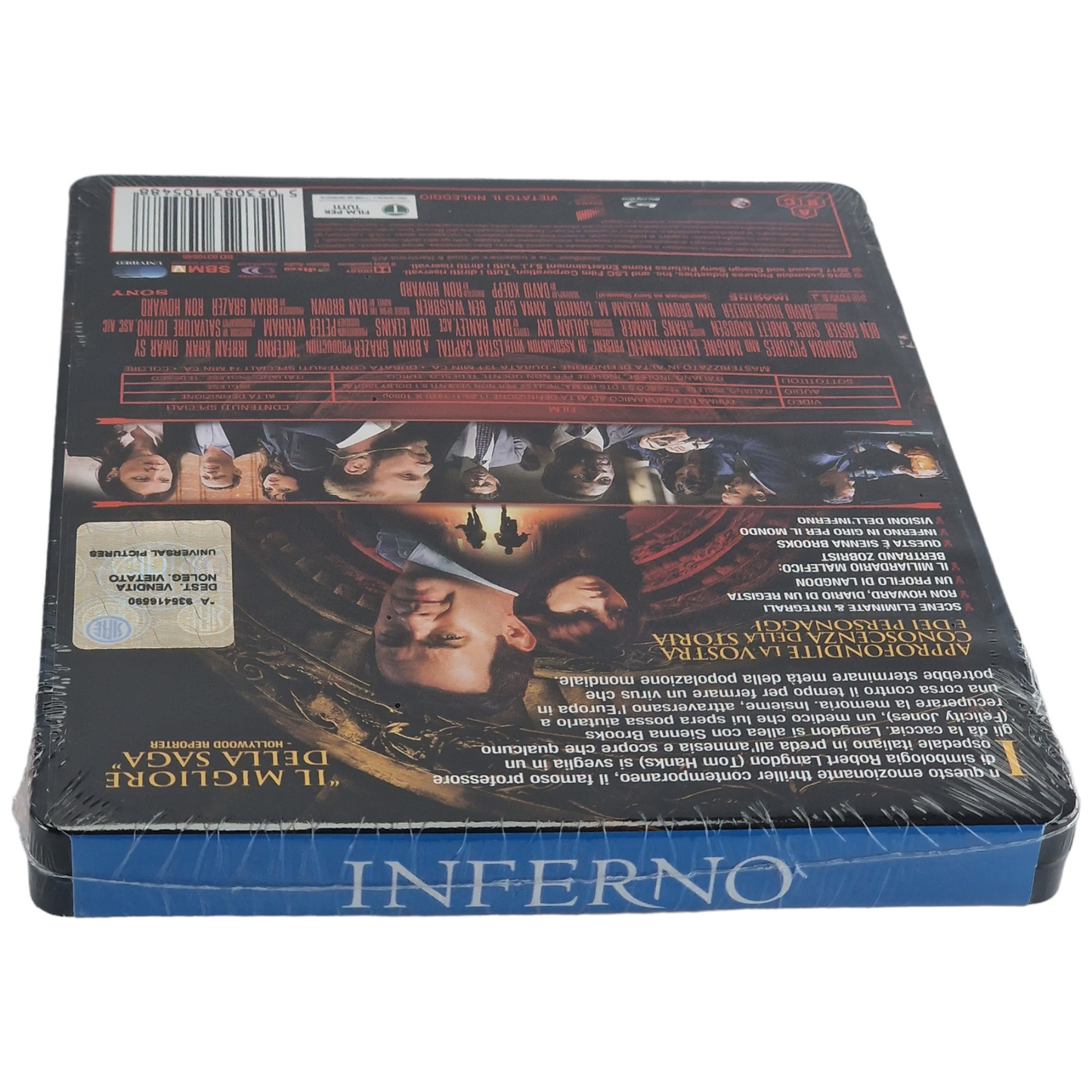 Inferno Blu-ray SteelBook Tom Hanks, Felicity Jones, Omar Sy, 2017 Region B