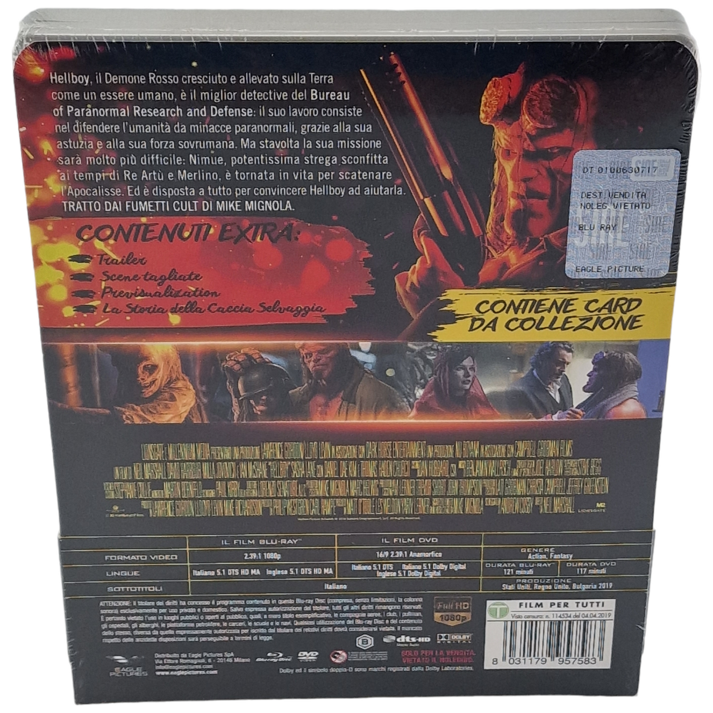 Hellboy Blu-ray Full HD+ DVD Steelbook 2019 David Harbour,Milla Jovovich Zone B