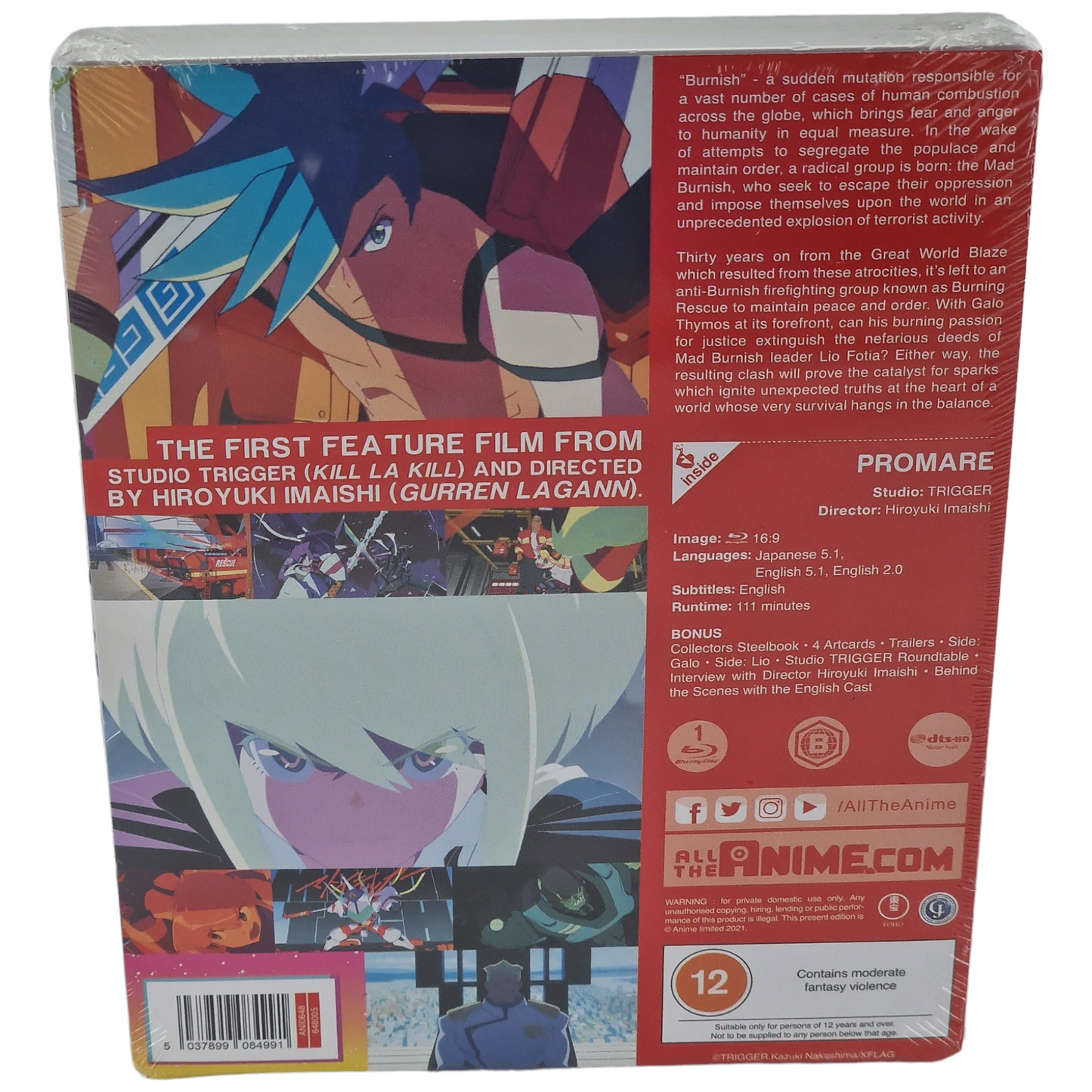 Promare Anime Blu-ray SteelBook Zavvi édition Limitée Hiroyuki Imaishi Zone B