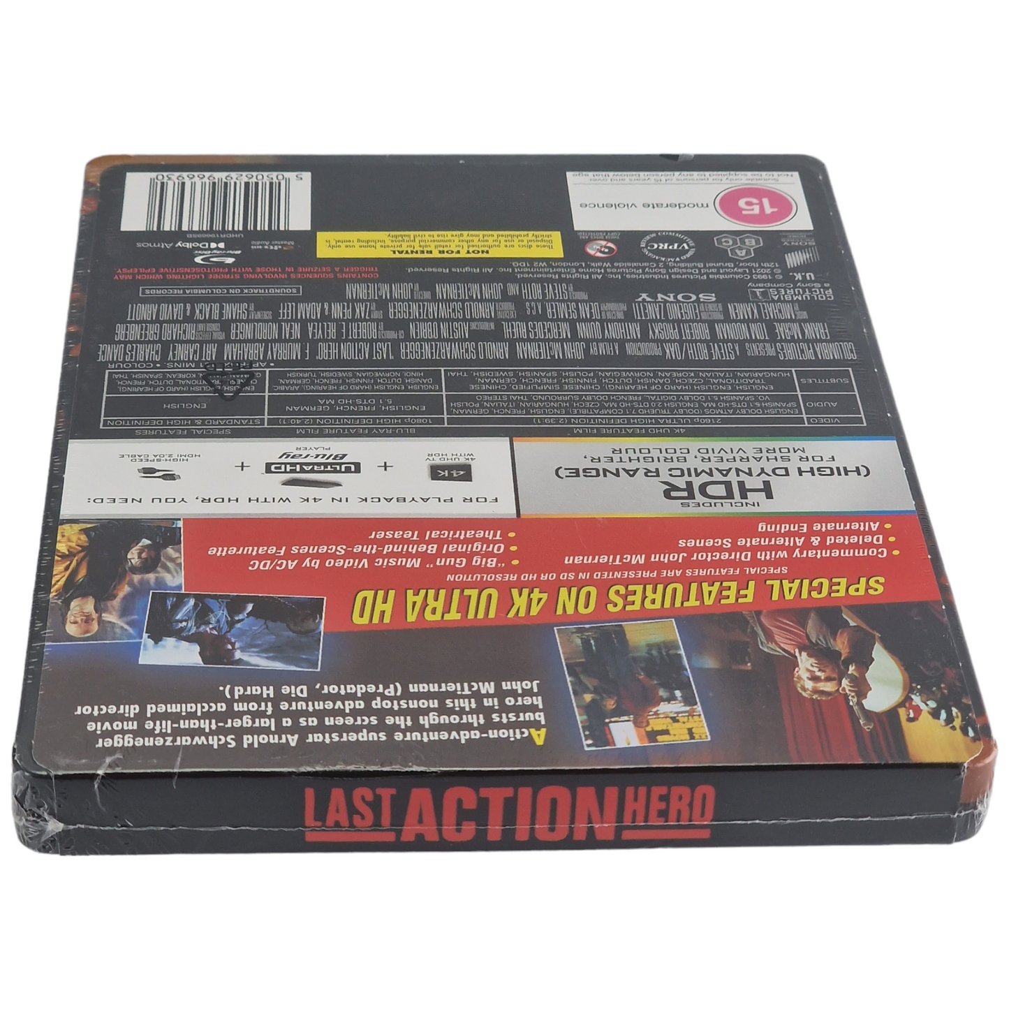 Last Action Hero 4K Ultra HD + Blu-ray Steelbook  Schwarzenegger Zavvi   Zone B