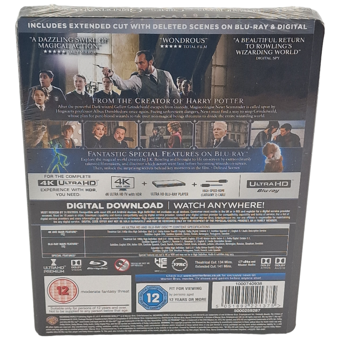 Les Animaux fantastiques:Crimes de Grindelwald 4K Ultra HD Steelbook Zavvi Libre