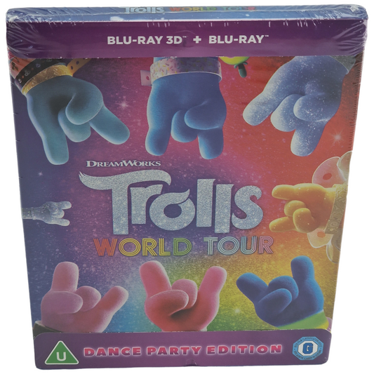 Trolls World Tour Blu-ray 3D + Blu-ray SteelBook Zavvi Exclusif Region B