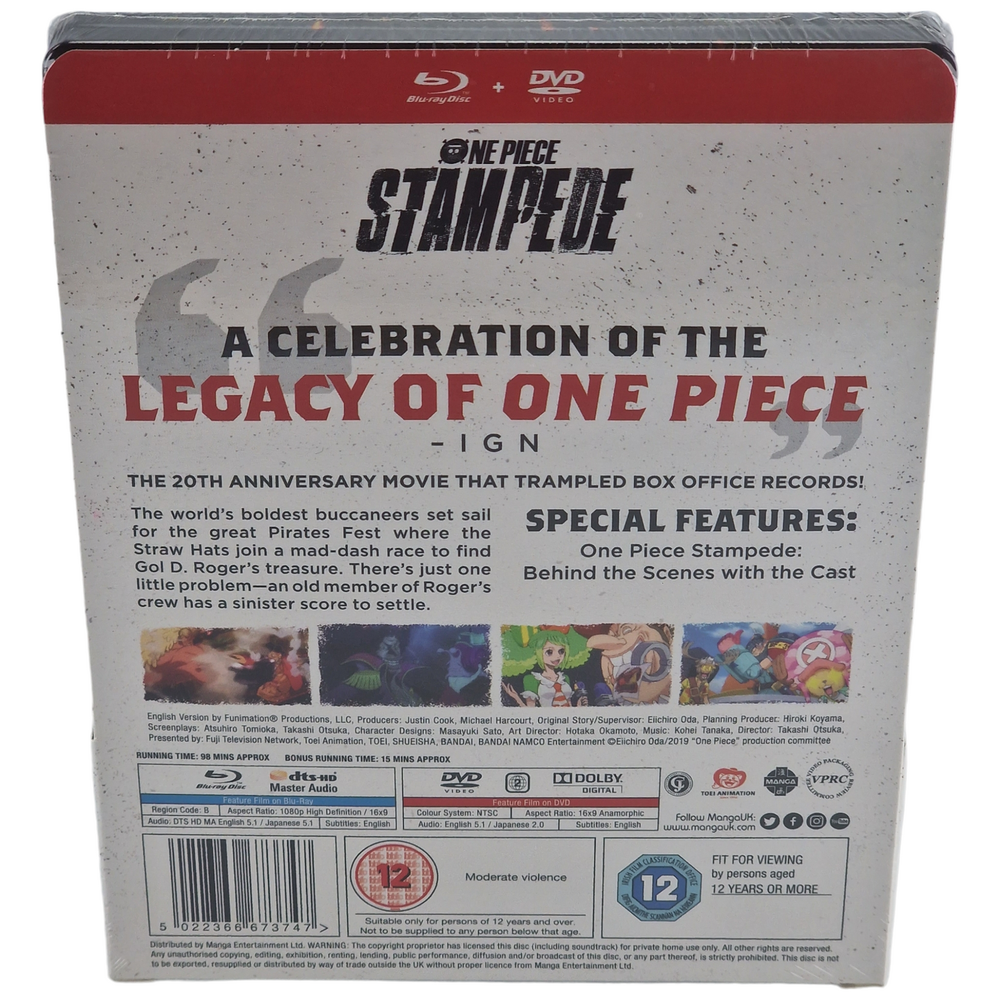 One Piece: Stampede Blu-ray SteelBook Manga Home Entertainment Zavvi Region B