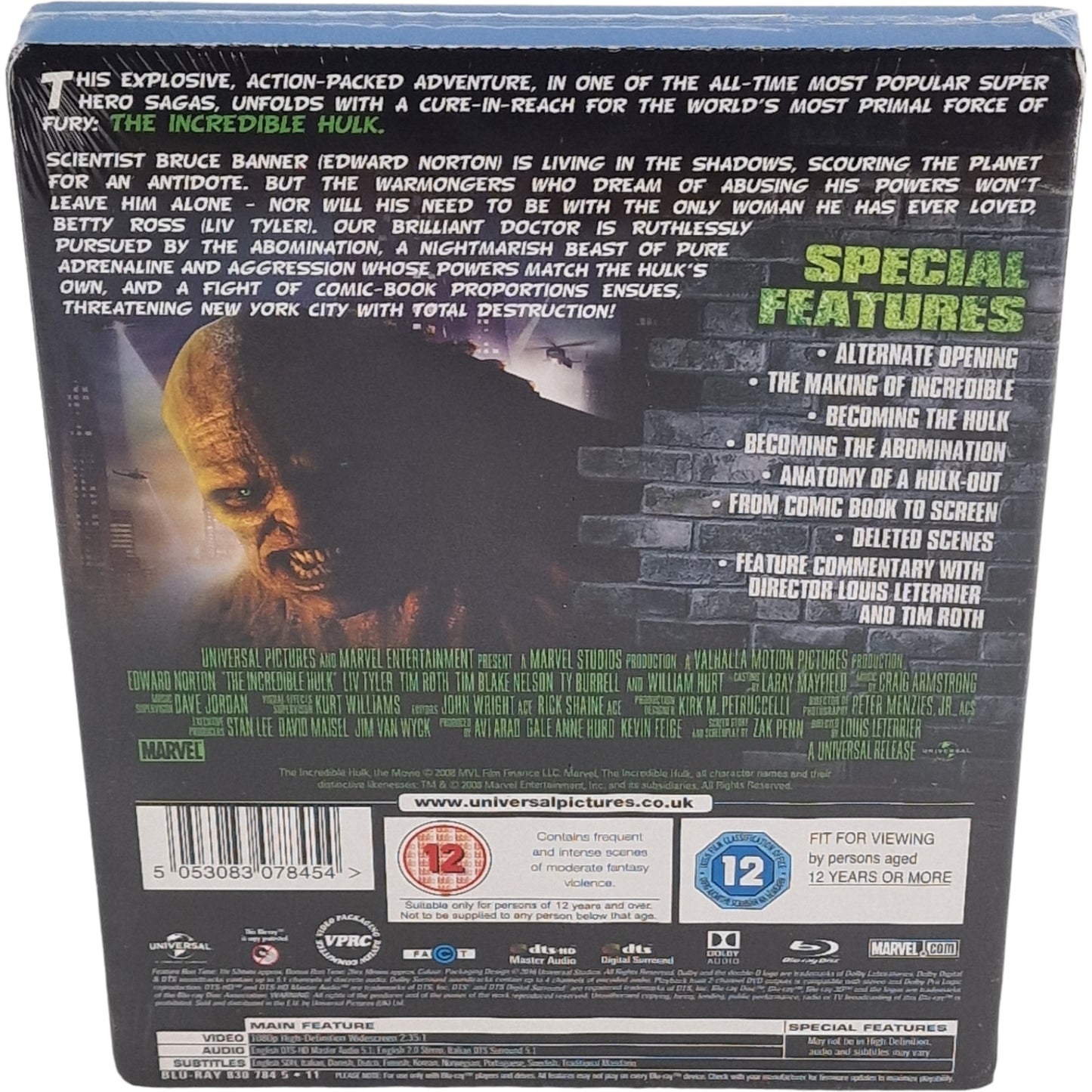 L'Incroyable Hulk Blu-ray SteelBook Lenticular Zavvi Exclusif Limité Zone B 2016