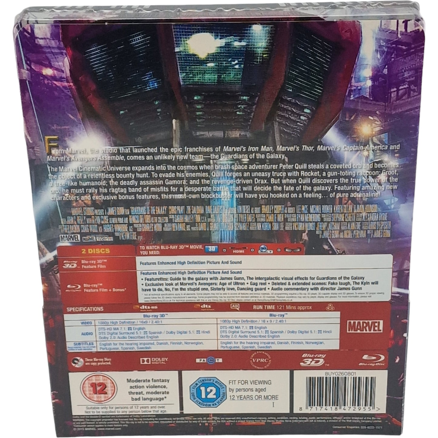 Les Gardiens de la Galaxie Blu-ray 3D + 2D steelbook Lenticulaire Zavvi Libre