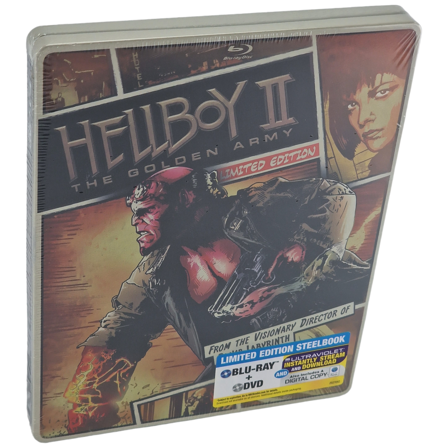 Hellboy II The Golden Army Blu-ray + DVD steelbook Comic Book Limité 2014 Libre