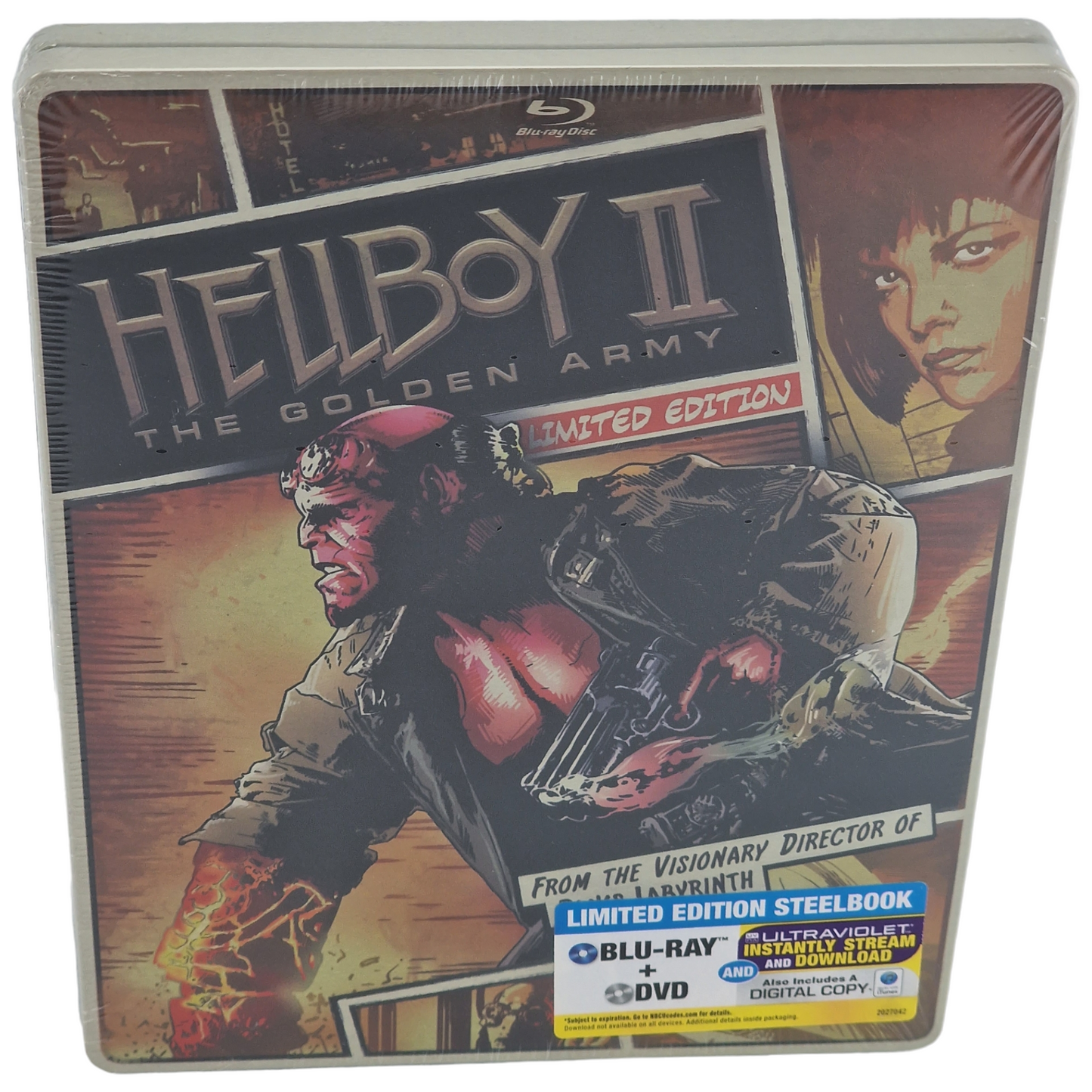 Hellboy II The Golden Army Blu-ray + DVD steelbook Comic Book Limité 2014 Libre