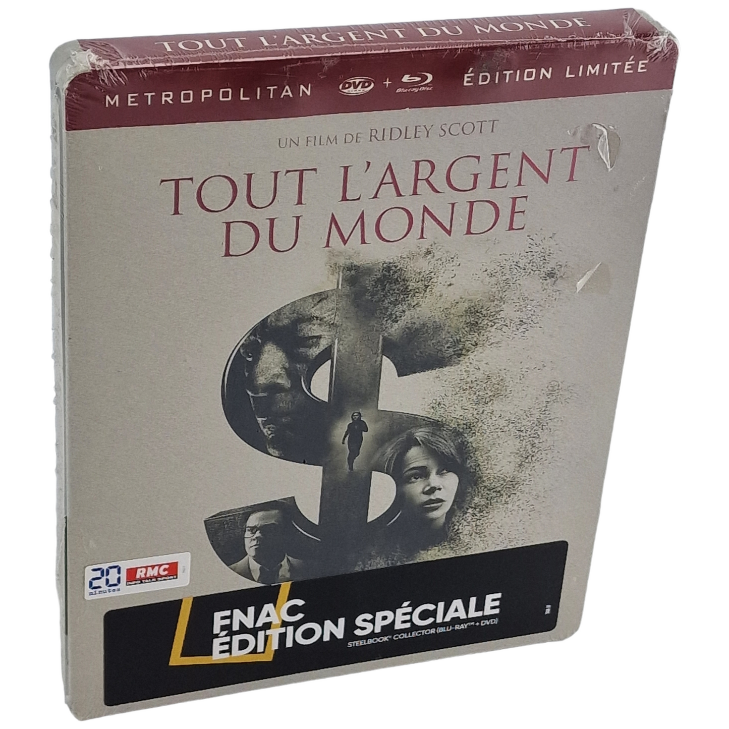 Tout l'argent du monde Blu-ray + DVD Steelbook Limitée Ridley Scott 2018 Zone B