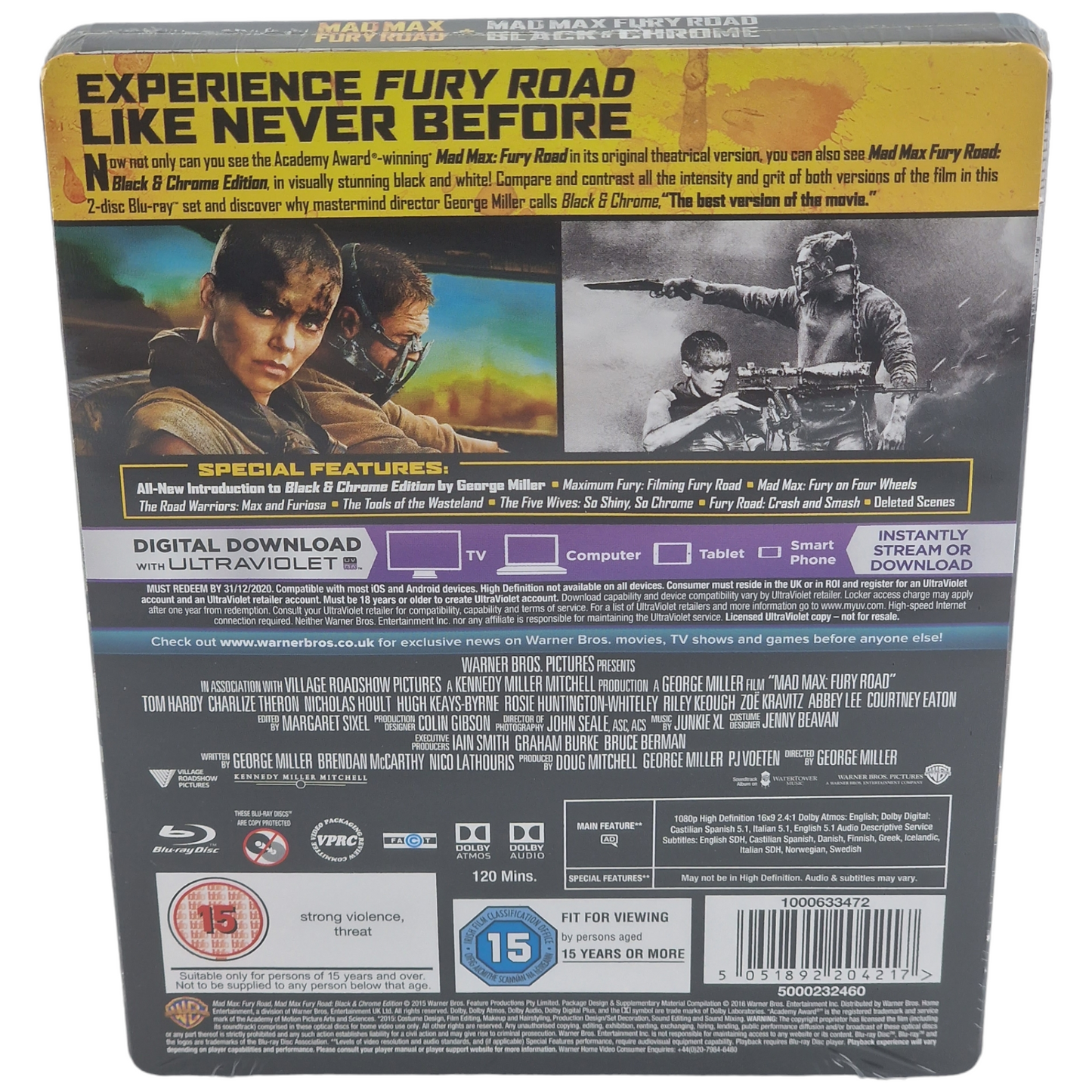 Mad Max: Fury Road Blu-ray SteelBook Zavvi Exclusif  noir et chrome Libre