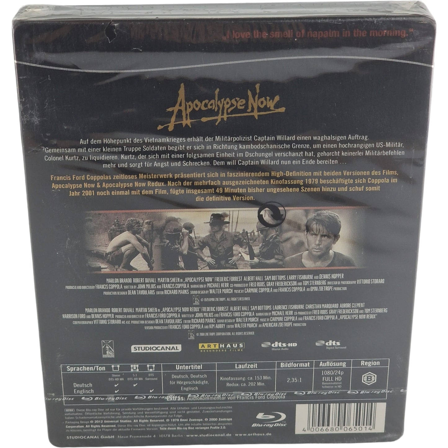 Apocalypse Now 1979 Blu-ray SteelBook Limitée Francis Ford Coppola 2012 Zone B