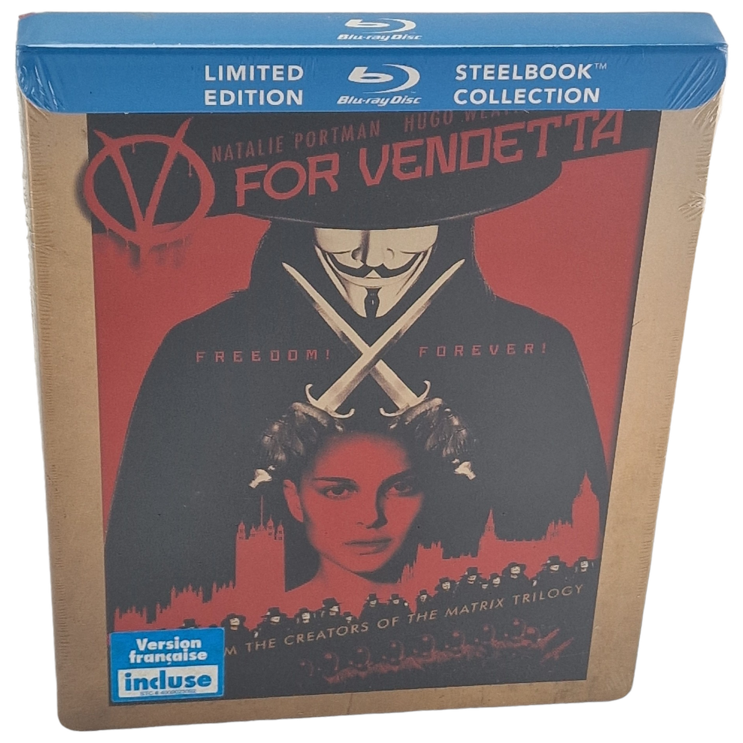 V for Vendetta Blu-ray SteelBook Édition Limitée Natalie Portman Zone Libre[-18]