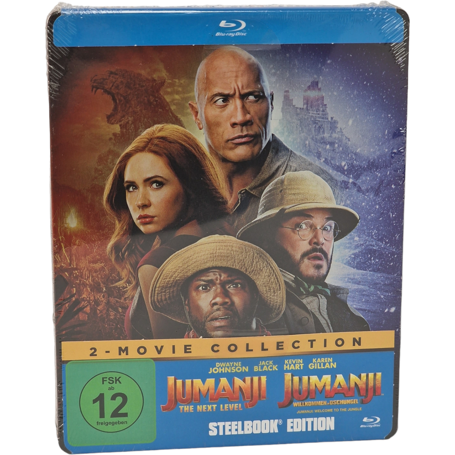 Jumanji:Welcome to the Jungle +The Next Level 2x Films Blu-ray Steelbook Zone B