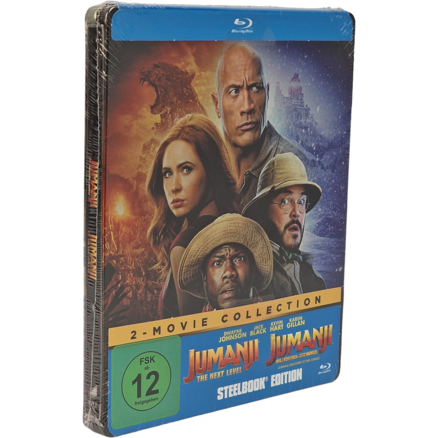 Jumanji:Welcome to the Jungle +The Next Level 2x Films Blu-ray Steelbook Zone B