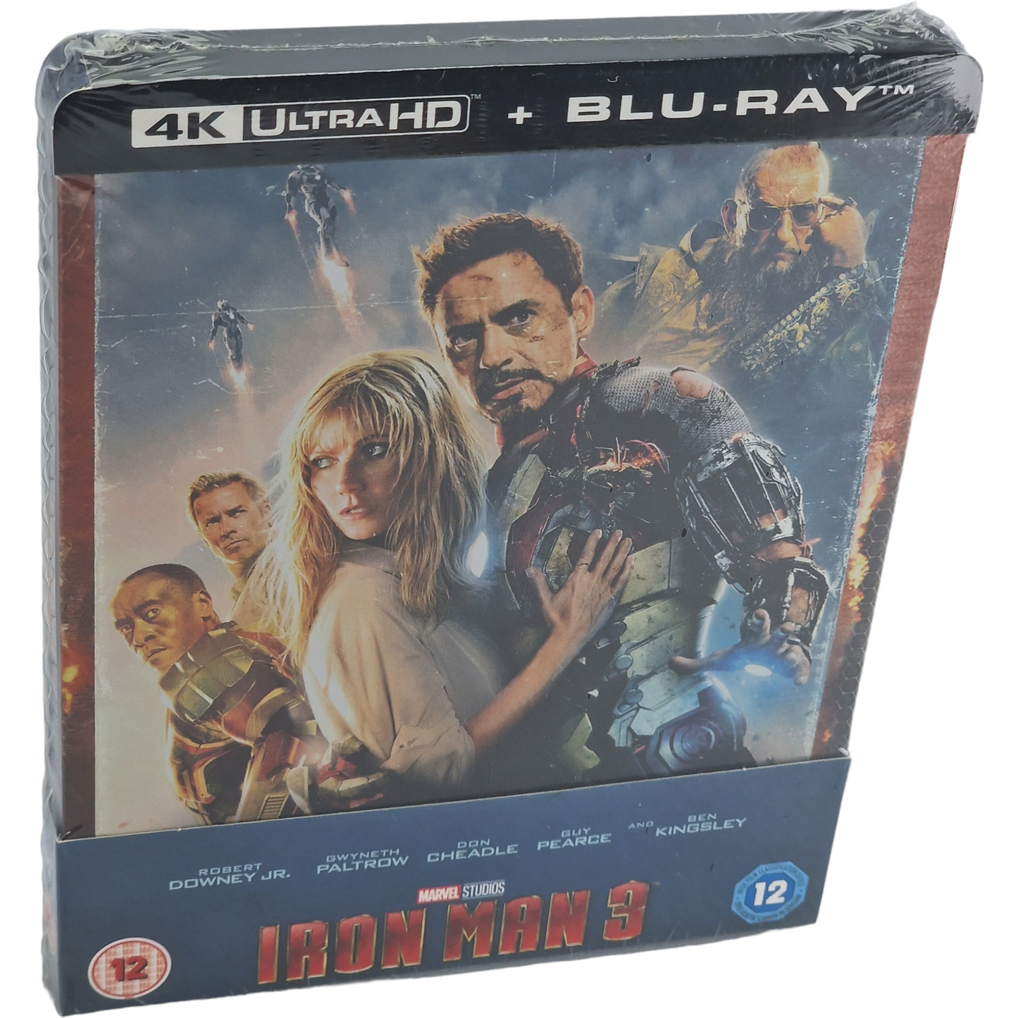 Iron Man 3 Robert Downey Jr 4K Ultra HD + Blu-ray SteelBook Zavvi Region Libre