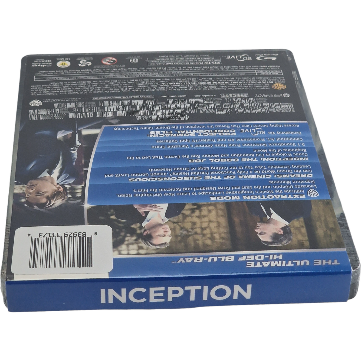 Inception Leonardo DiCaprio 2010 SteelBook Blu-ray Christopher Nolan Zone Libre