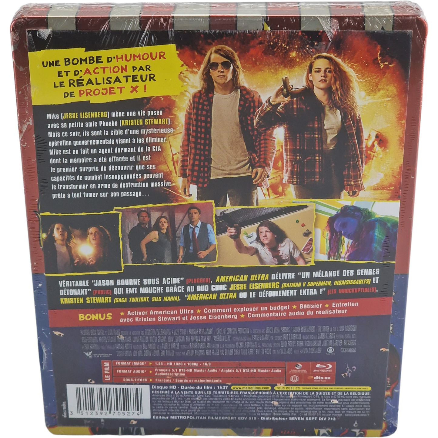 American Ultra  Kristen Stewart Blu-ray SteelBook Collection Fnac 2015 Region B