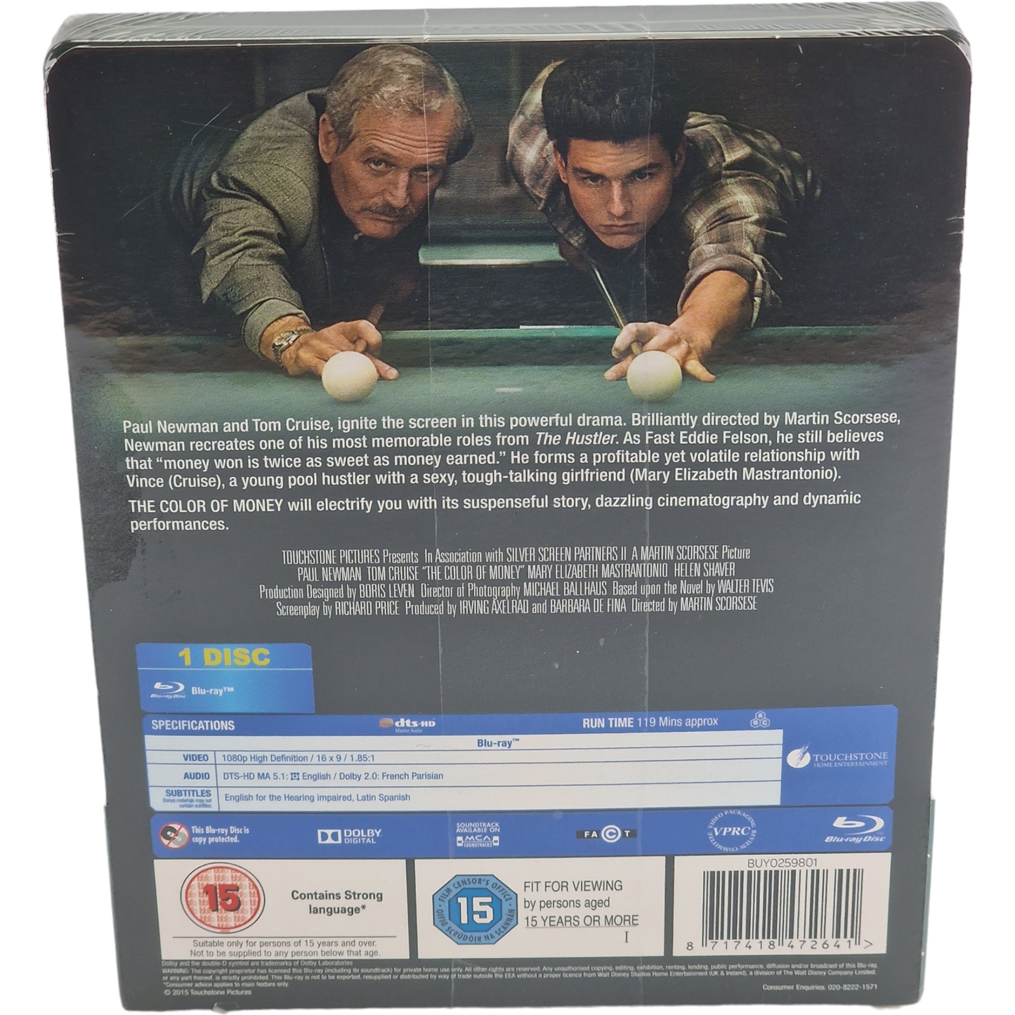 La Couleur de l'argent Blu-ray SteelBook Débossé Zavvi Martin Scorsese Zone Libre