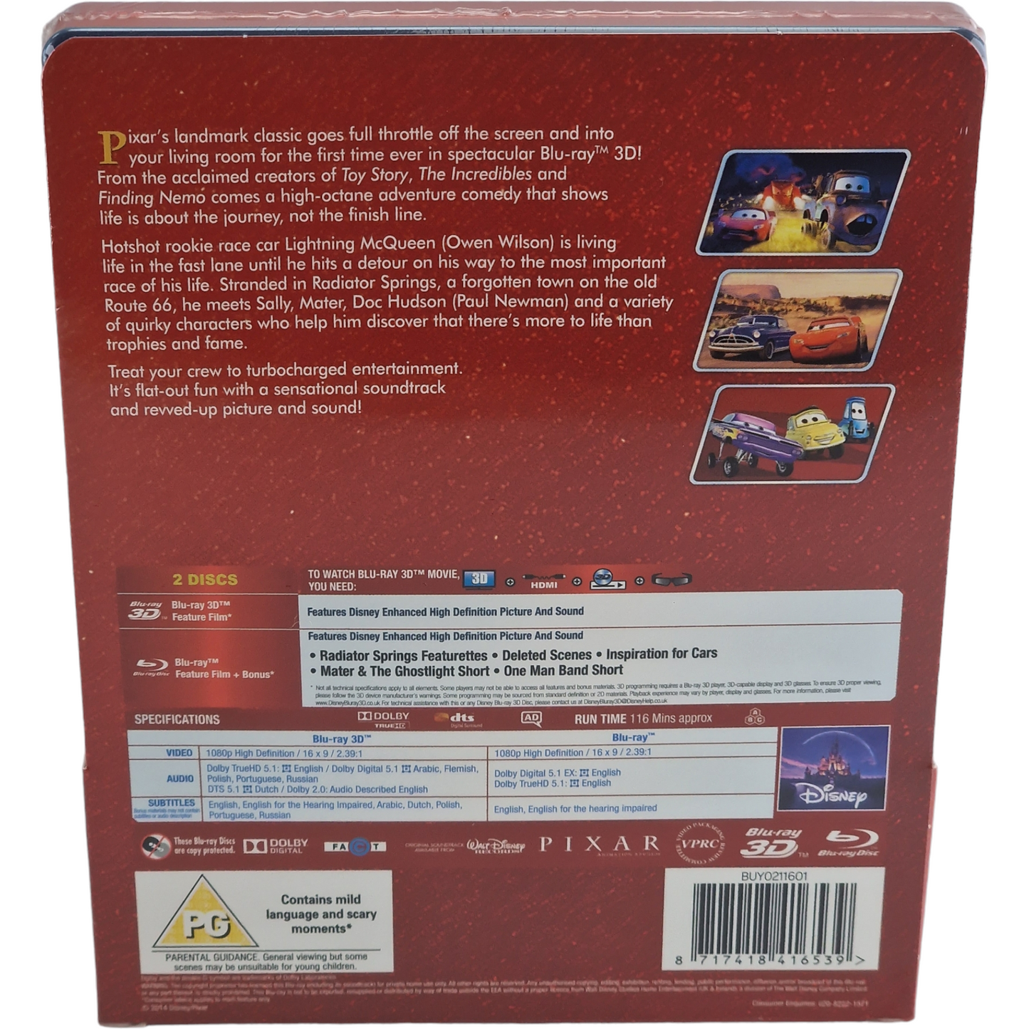 Cars: Blu-ray 3D + Blu-ray SteelBook Disney 2014 Zavvi  Limitée Region Libre