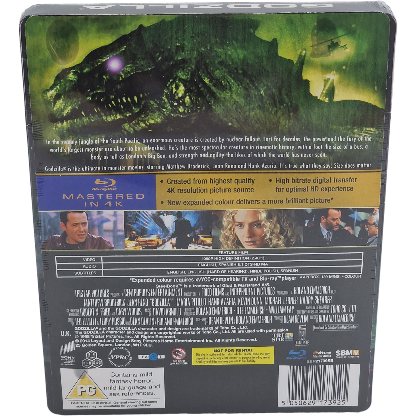 Godzilla SteelBook Blu-ray Zavvi Masterisé en 4K Limitée 4000Ex  2014  Libre