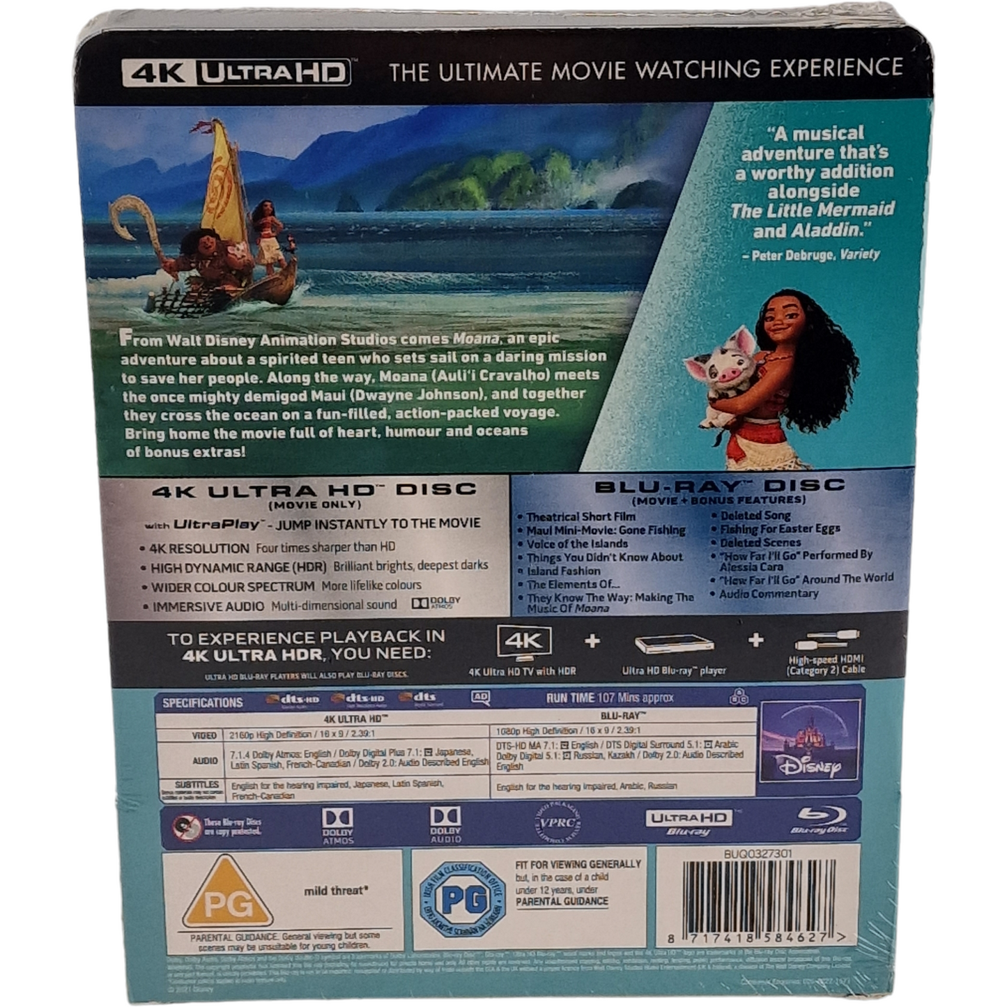 Moana   4K Ultra HD + Blu-ray  Steelbook Zavvi Exclusif  Disney 2021 Region B