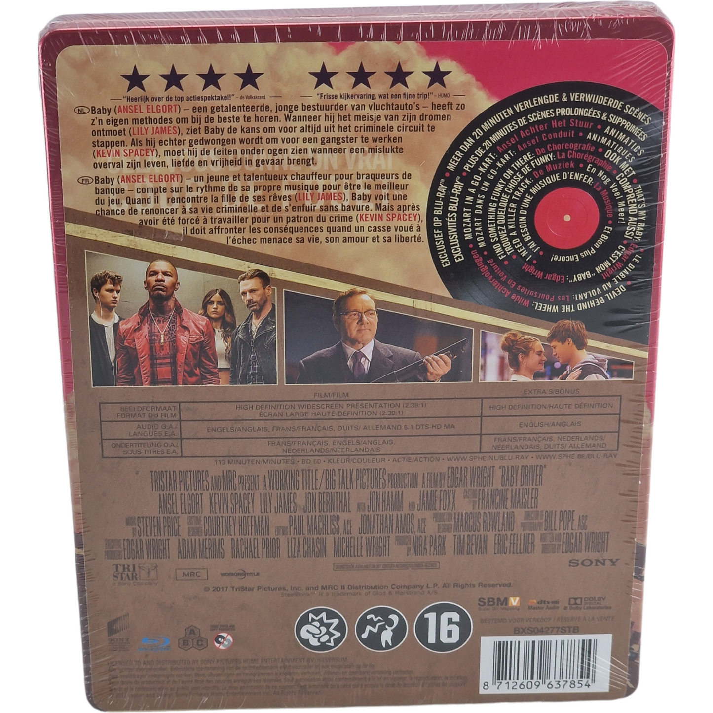 Baby Driver  Blu-ray + CD Steelbook édition Limitée  Kevin Spacey  2017 Zone B