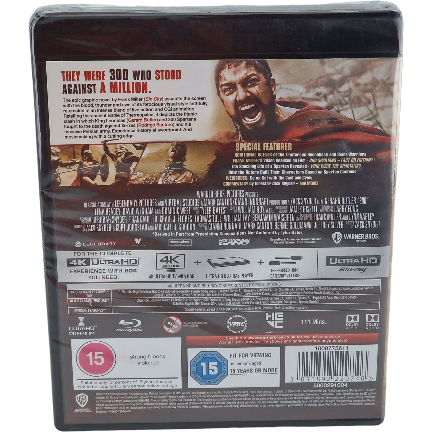 300    4K  Ultra HD + Blu-ray 2006 Zack Snyder, Gerard Butler 2020 Region Libre