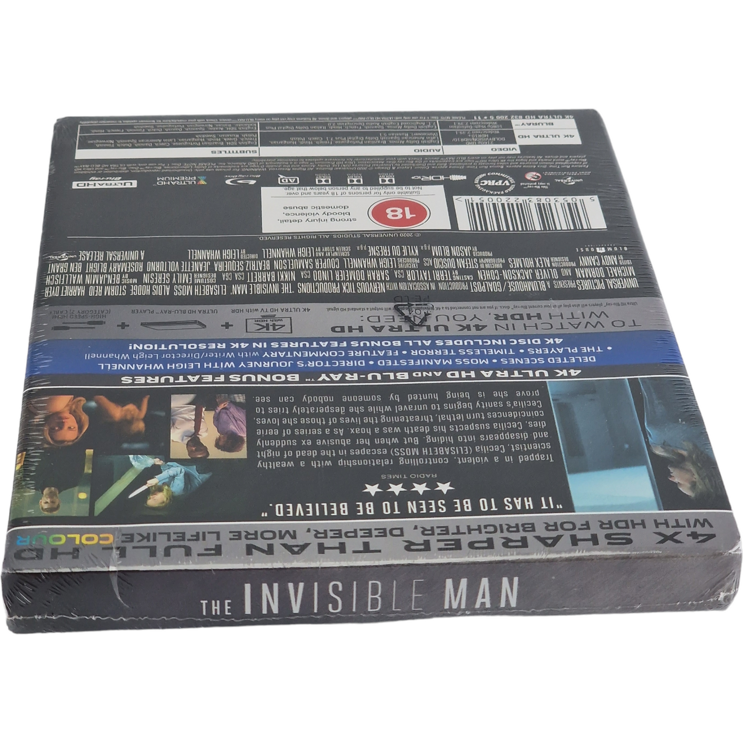 L'homme invisible  4K Ultra HD + Blu-ray SteelBook Zavvi Extended Edition  [-18]