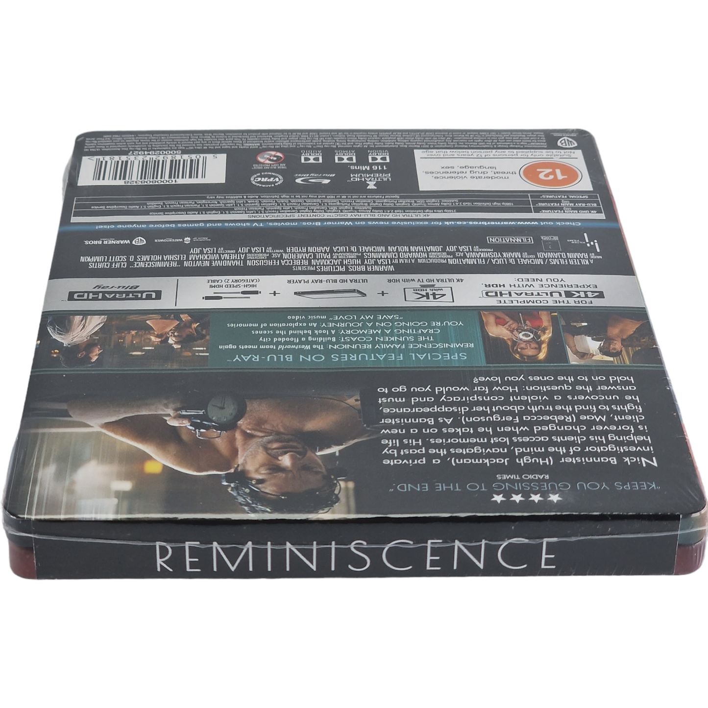 Reminiscence 4K Ultra HD +Blu-ray SteelBook HMV Limitée Hugh Jackman 2021 Zone B