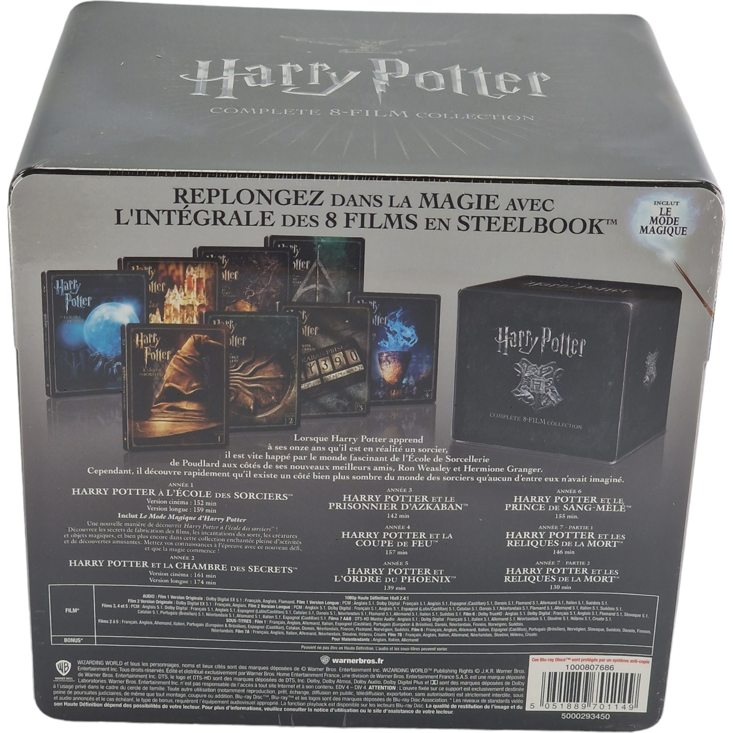 Harry Potter L'integral  Steelbook  Blu-ray Coffret 8 Films Exclusif Fnac Zone B