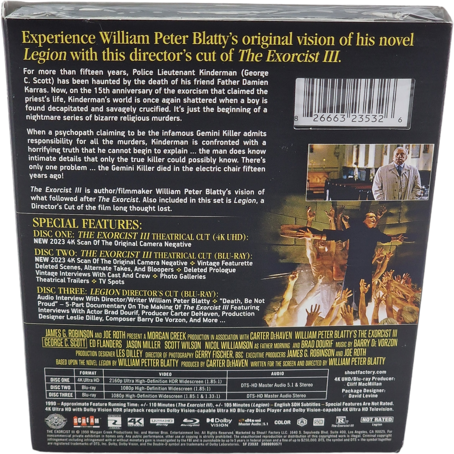 L'Exorciste III  4K Ultra HD + Blu-ray Collector + Director's Cut sur BD [-18] A