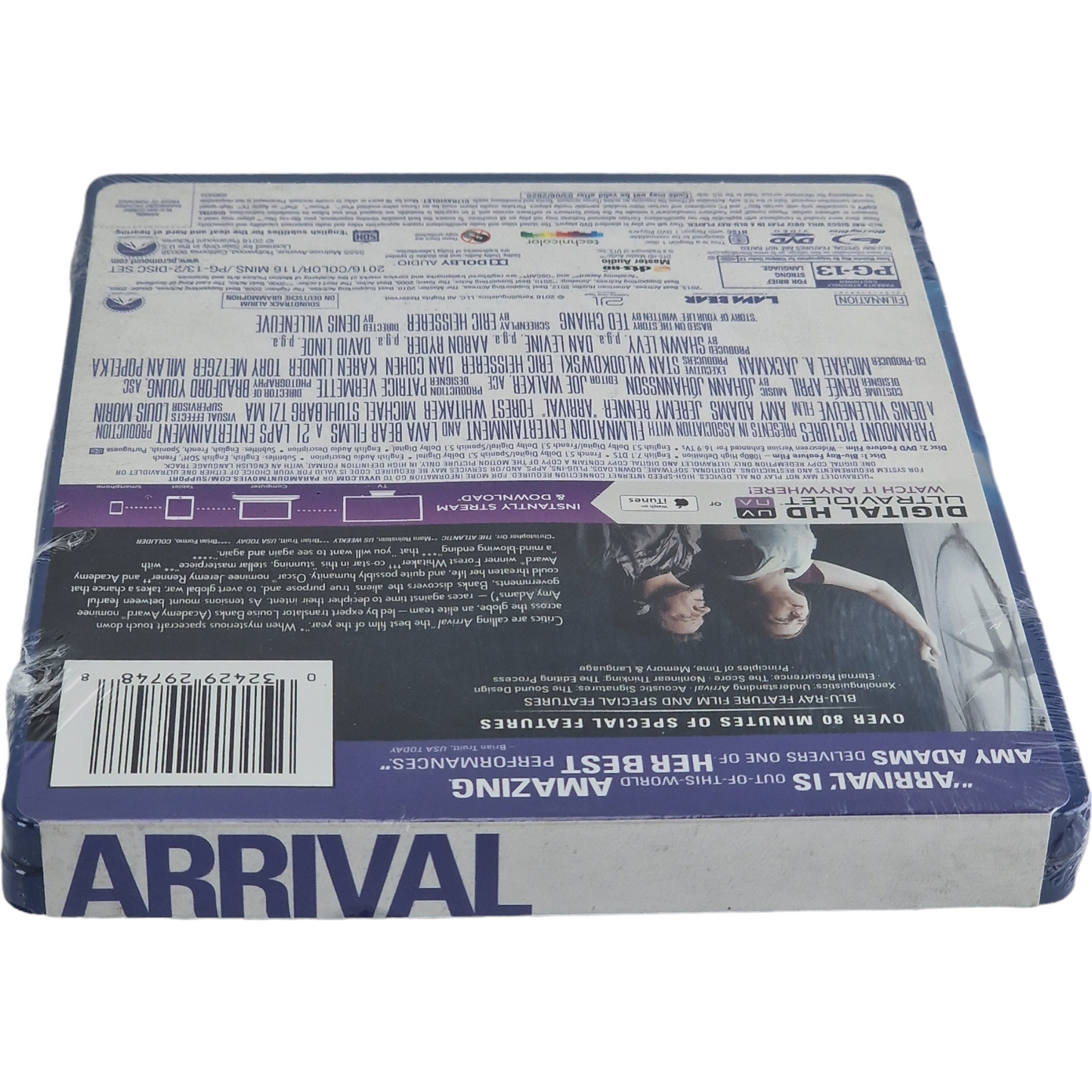 Arrival Blu-ray +DVD+Digital HD Steelbook Limitée Amy Adams,Jeremy Renner Zone A