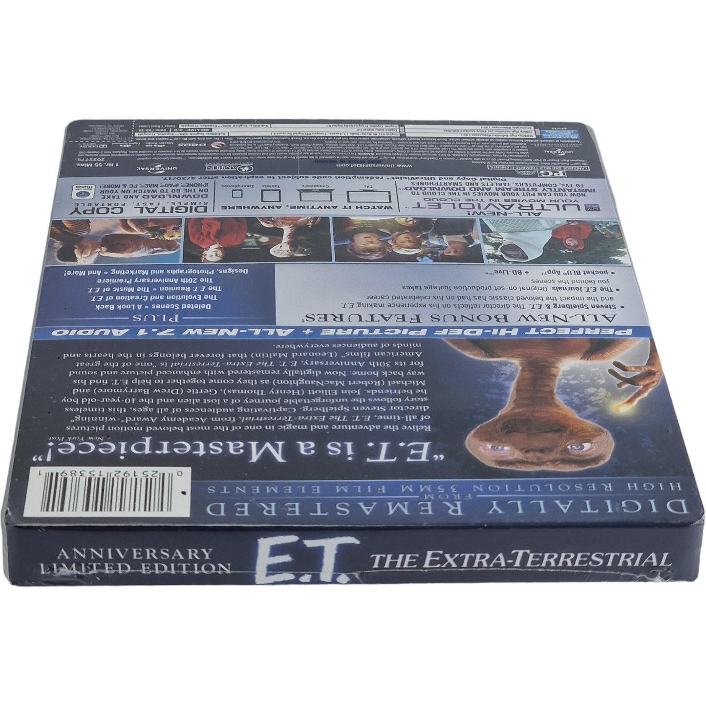 E.T. :L'extra-terrestre Blu-ray +DVD+Digital HD Steelbook Édition Limitée Libre