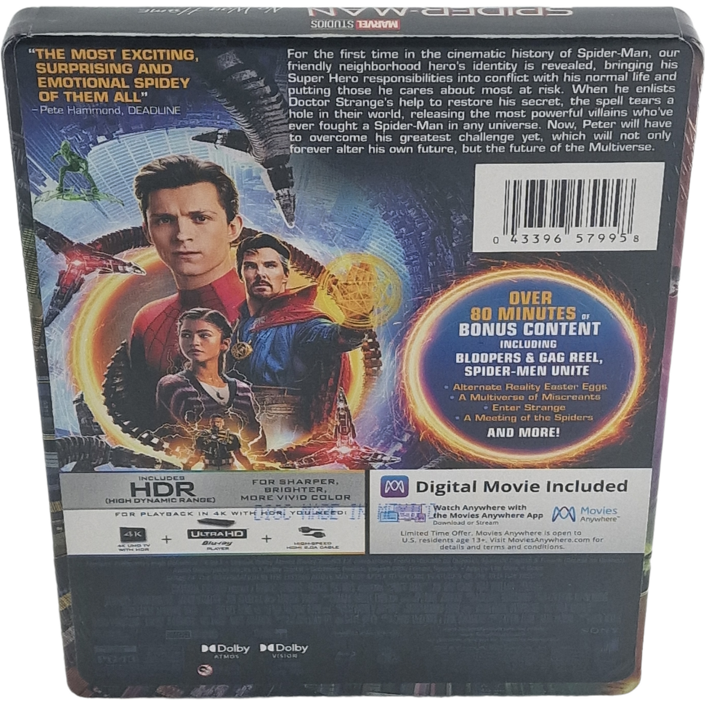 Spider-Man: No Way Home 4K Ultra HD + Blu-ray SteelBook Jon Watts Region A