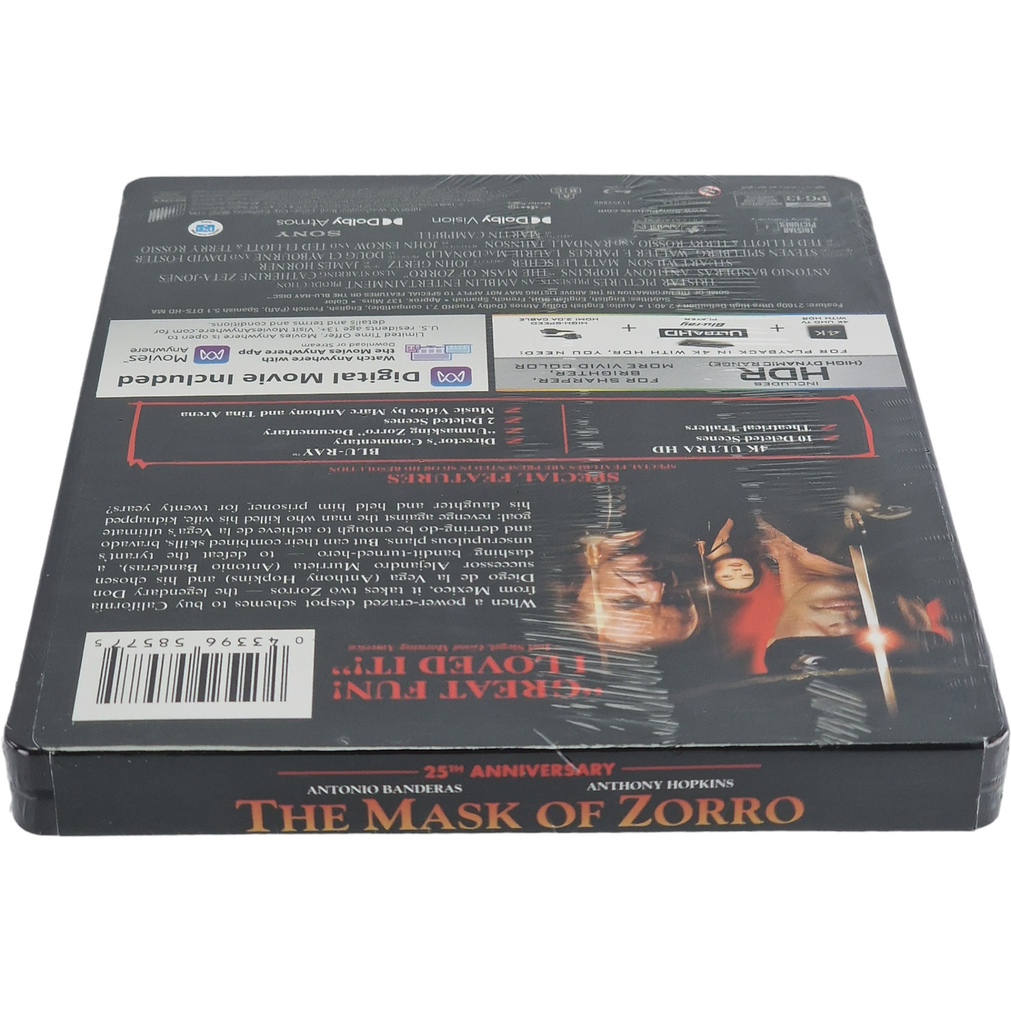 Le masque de Zorro 1998 SteelBook 4K Ultra HD + Blu-ray +Digital 4K  2023  Libre